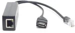 Active PoE Splitter 48V to 5V 2.4A USB Type A Female 802.3af Power Over Ethernet Active PoE Splitter 48V to 5V 2.4A USB Type A Female 802.3af Power Over Ethernet