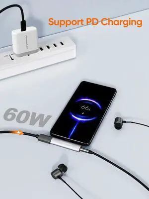 USB C to 3.5mm Headphone and Charger Adapter, 2 in 1 Type-C to 3.5mm Audio Hi-Res with PD Fast Charge, USB C to Aux with Charging Dongle for iPhone 16 15 Pro Max, Galaxy 24+, Pixel, iPad USB C to 3.5mm Headphone and Charger Adapter, 2 in 1 Type-C to 3.5mm Audio Hi-Res with PD Fast Charge, USB C to Aux with Charging Dongle for iPhone 16 15 Pro Max, Galaxy 24+, Pixel, iPad