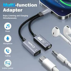 Magnetic USB-C to 3.5mm Audio Adapter and Charger 2 in 1 Headphone and Charger Type C Audio Adapter with PD 60W Fast Charging Dongle Cable for iPhone 17/16/15 Plus Pro Max, iPad Pro, Switch 2 Magnetic USB-C to 3.5mm Audio Adapter and Charger 2 in 1 Headphone and Charger Type C Audio Adapter with PD 60W Fast Charging Dongle Cable for iPhone 17/16/15 Plus Pro Max, iPad Pro, Switch 2