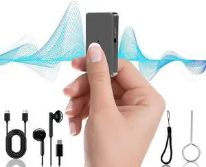 64GB Voice Recorder with Playback - Audio Recorder with One Button Recording - Voice Activated Recorder Device with Al Noise Reduction, Portable Recording Device for Lectures, Interviews, Work 64GB Voice Recorder with Playback - Audio Recorder with One Button Recording - Voice Activated Recorder Device with Al Noise Reduction, Portable Recording Device for Lectures, Interviews, Work