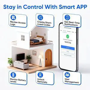 Smart Door Knob Fingerprint Door Lock with Keypad, Keyless Entry Deadbolt for Front Door, Smart Auto Lock Deadbolt with Phone/Watch App Control, Biometric Fingerprint Gate Knob with 6 Ways to Unlock Smart Door Knob Fingerprint Door Lock with Keypad, Keyless Entry Deadbolt for Front Door, Smart Auto Lock Deadbolt with Phone/Watch App Control, Biometric Fingerprint Gate Knob with 6 Ways to Unlock