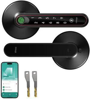 Fingerprint Door Lock with Knob 4 in 1 Keyless Entry Door Locks with Keypad Unlocking by Fingerprint, APP, Passcode and Keys for Bedroom Home Hotel Easy Installation Door Knob Fingerprint Door Lock with Knob 4 in 1 Keyless Entry Door Locks with Keypad Unlocking by Fingerprint, APP, Passcode and Keys for Bedroom Home Hotel Easy Installation Door Knob
