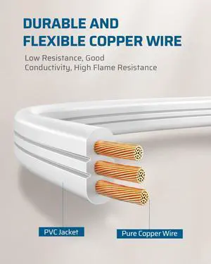 3 Outlet Extension Cord with Flat Plug Christmas, 1FT 16/3 Awg Grounded Power Cable for Indoor Use, SPT-3 Cord, White, ETL Listed, 2 Pack 3 Outlet Extension Cord with Flat Plug Christmas, 1FT 16/3 Awg Grounded Power Cable for Indoor Use, SPT-3 Cord, White, ETL Listed, 2 Pack