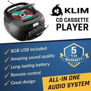 CD Player & Cassette Tape Player with Case, Bluetooth Boombox, AM/FM Radio, Stereo Sound, Remote, CD and Cassette Combo, Tape Recording, USB Drive, AUX, AC/DC Powered CD Player & Cassette Tape Player with Case, Bluetooth Boombox, AM/FM Radio, Stereo Sound, Remote, CD and Cassette Combo, Tape Recording, USB Drive, AUX, AC/DC Powered