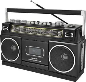 Cassette Player Boombox with Bluetooth, AM/FM/SW Radio & Record to USB, 24W Stereo Sound, 4 Power Modes, Portable Retro Stereo for Indoor Outdoor, Classic Black Cassette Player Boombox with Bluetooth, AM/FM/SW Radio & Record to USB, 24W Stereo Sound, 4 Power Modes, Portable Retro Stereo for Indoor Outdoor, Classic Black