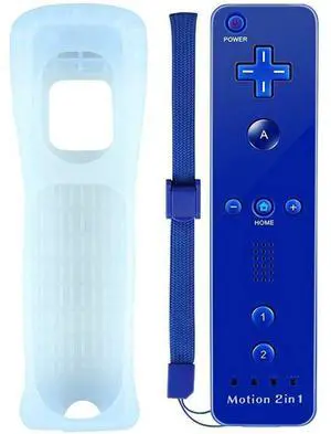 Motion Plus 2 in 1 Wireless Remote Controller Gamepad Joystick for Nintendo Wii/Wii U, w/Silicone Case & Hand Strap (Blue) Motion Plus 2 in 1 Wireless Remote Controller Gamepad Joystick for Nintendo Wii/Wii U, w/Silicone Case & Hand Strap (Blue)