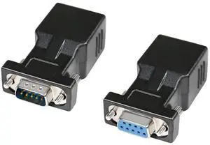 RS232 DB9 to RJ45 Serial Adapter DB-9 Female/Male to RJ-45 Female Ethernet Converter (2 Pack) RS232 DB9 to RJ45 Serial Adapter DB-9 Female/Male to RJ-45 Female Ethernet Converter (2 Pack)