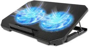 Laptop Cooling Pad with Adjustable Height Two 5.1 Inches Fan 2 USB Ports Suitable for 12"-15.6" LaptopsBlack Laptop Cooling Pad with Adjustable Height Two 5.1 Inches Fan 2 USB Ports Suitable for 12"-15.6" LaptopsBlack