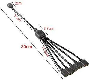 ARGB 1 to 5 Splitter Cable 5V 3 Pin Addressable RGB Splitter ExtensionCable ARGB LED Sync Cable for Extend PC Computer ARGB Fans Or LED Series ARGB 1 to 5 Splitter Cable 5V 3 Pin Addressable RGB Splitter ExtensionCable ARGB LED Sync Cable for Extend PC Computer ARGB Fans Or LED Series