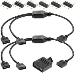 ARGB Splitter Cable, 1-to-2 Female to Female 5v 3 Pin Addressable RGB Cable Extension, 1-to-2 Addressable RGB Spliter Extension Cables with Male Pins for Computer LED Light Fan(2 PCS) ARGB Splitter Cable, 1-to-2 Female to Female 5v 3 Pin Addressable RGB Cable Extension, 1-to-2 Addressable RGB Spliter Extension Cables with Male Pins for Computer LED Light Fan(2 PCS)