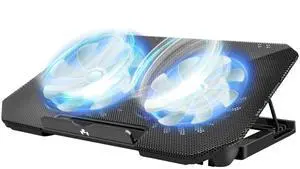 Laptop Cooling Pad, Cooler Pad Chill Mat 2 Quiet Fans LED Lights and 2 USB Ports 5 Height & with Adjustable Speed Mounts Metal Mesh Design, for 9"-17" LaptopsBlack Laptop Cooling Pad, Cooler Pad Chill Mat 2 Quiet Fans LED Lights and 2 USB Ports 5 Height & with Adjustable Speed Mounts Metal Mesh Design, for 9"-17" LaptopsBlack