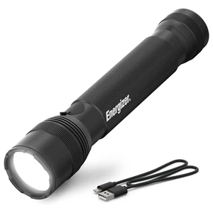 Energizer TacR-1000 Rechargeable Tactical Flashlight, USB Included | Bright flashlight for camping, led flashlight rechargeable with USB port-out, powerful flashlight, IPX4 water-resistant