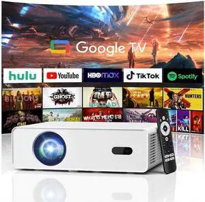 4K Smart Projector, Native 1080P Full HD Projector with Google TV 1000 ANSI Lumens Auto Focus Keystone Correction WiFi Bluetooth Portable Home Theater Projector for Outdoor Bedroom Movie 4K Smart Projector, Native 1080P Full HD Projector with Google TV 1000 ANSI Lumens Auto Focus Keystone Correction WiFi Bluetooth Portable Home Theater Projector for Outdoor Bedroom Movie
