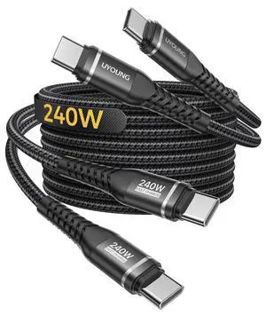 USB C to USB C Cable 240W Fast Charging 6FT, USBC to C Cable iPhone USB C Charger Cable Durable Braided Type C Cable PD3.1 Fast Charging for iPhone 17/16/15, Samsung S26, Laptop, MacBook Pro/Air USB C to USB C Cable 240W Fast Charging 6FT, USBC to C Cable iPhone USB C Charger Cable Durable Braided Type C Cable PD3.1 Fast Charging for iPhone 17/16/15, Samsung S26, Laptop, MacBook Pro/Air