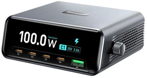 100W 5Port GaN Desktop Charging Station for Multiple Devices | 2.25" LCD Smart Display Control, Fast USB C Charger for MacBook/iPad/iPhone/Galaxy, Ideal for Home Office & Gaming 100W 5Port GaN Desktop Charging Station for Multiple Devices | 2.25" LCD Smart Display Control, Fast USB C Charger for MacBook/iPad/iPhone/Galaxy, Ideal for Home Office & Gaming