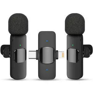 2 in 1 Wireless Lavalier Microphone for iPhone iPad and Android Phone, Plug and Play Laple Mics with Noise Reduction, 65FT Range, Real-Time Sync Microphone for Video Recording, Streaming, Interviews 2 in 1 Wireless Lavalier Microphone for iPhone iPad and Android Phone, Plug and Play Laple Mics with Noise Reduction, 65FT Range, Real-Time Sync Microphone for Video Recording, Streaming, Interviews