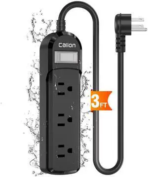 IPX6 Waterproof Outdoor Overload Protection Power Strip, 3AC Outlets 3FT Cord with On/Off Power Switch Safety Lock ETL Certified for Patio Garden, Black IPX6 Waterproof Outdoor Overload Protection Power Strip, 3AC Outlets 3FT Cord with On/Off Power Switch Safety Lock ETL Certified for Patio Garden, Black