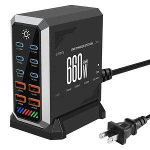 660W USB C Fast Charger Block, 10 Ports GaN III USB Chagring Station, Dual 140W PD PPS HUB for Multiple Devices, Laptop Adapter Compatible with MacBook Pro/Air iPad iPhone Pro Max, Galaxy, Dell, HP 660W USB C Fast Charger Block, 10 Ports GaN III USB Chagring Station, Dual 140W PD PPS HUB for Multiple Devices, Laptop Adapter Compatible with MacBook Pro/Air iPad iPhone Pro Max, Galaxy, Dell, HP