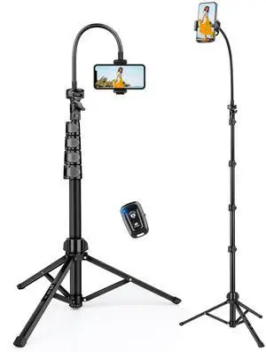 Phone Tripod, 85" Tall Tripod for iPhone with Remote & Phone Holder Phone Tripod, 85" Tall Tripod for iPhone with Remote & Phone Holder