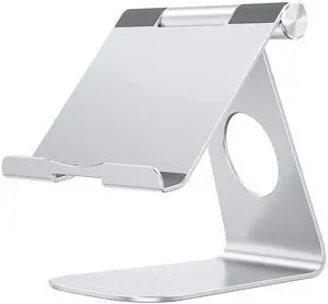 T1 Adjustable Tablet Stand for Desk, Aluminum Holder for iPad Silver T1 Adjustable Tablet Stand for Desk, Aluminum Holder for iPad Silver