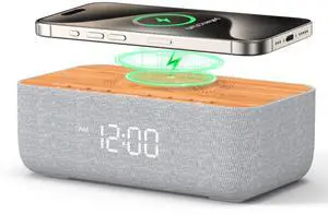 15W Magnetic Wireless Charging Alarm Clock with White Noise Machine 15W Magnetic Wireless Charging Alarm Clock with White Noise Machine