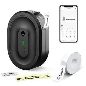Mini Label Maker Machine with Tape, N12 Portable Bluetooth Label Printer, Thermal Sticker Labeler for Small Business, School, Home, Office(Black) Mini Label Maker Machine with Tape, N12 Portable Bluetooth Label Printer, Thermal Sticker Labeler for Small Business, School, Home, Office(Black)