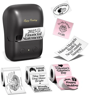 Label Maker, Bluetooth Label Portable Thermal Printer for Small Business | Home, Inkless Printer for Barcode, Address, Office, Compatible with iOS & Android, with 3 Label Label Maker, Bluetooth Label Portable Thermal Printer for Small Business | Home, Inkless Printer for Barcode, Address, Office, Compatible with iOS & Android, with 3 Label