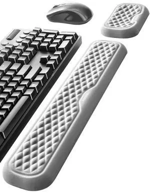 Wrist Rest for Keyboard and Mouse, Computer Ergonomic Wrist Support Pad, Soft Memory Foam Arm Cushion for Desk, Palm Hand Office Laptop Typing-Gray Wrist Rest for Keyboard and Mouse, Computer Ergonomic Wrist Support Pad, Soft Memory Foam Arm Cushion for Desk, Palm Hand Office Laptop Typing-Gray