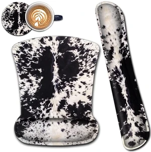 Ergonomic Mouse Pad Wrist Support and Memory Foam Keyboard Wrist Rest Set,Gel Mouse Mat with Non-Slip PU Base,Keyboard Palm Rest for Home Office Wireless Gaming Mouse Pad Black White Cowhide Fur Ergonomic Mouse Pad Wrist Support and Memory Foam Keyboard Wrist Rest Set,Gel Mouse Mat with Non-Slip PU Base,Keyboard Palm Rest for Home Office Wireless Gaming Mouse Pad Black White Cowhide Fur