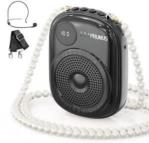 Voice Amplifier for Teacher,Portable Wired Voice Amplifier with Microphone Headset and Speaker,Rechargeable Mini Voice Amplifier for Classroom,Speech,Training,Tour Guide,Pearl Chain Design-Black Voice Amplifier for Teacher,Portable Wired Voice Amplifier with Microphone Headset and Speaker,Rechargeable Mini Voice Amplifier for Classroom,Speech,Training,Tour Guide,Pearl Chain Design-Black