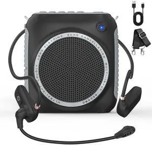 Wireless Voice Amplifier for Teachers,Portable Voice Amplifier with Soft Silicone Headset Microphone,Mini Bluetooth Speaker Mic for Classroom, Fitness, Tour Guides, Training &Outdoor-Black Wireless Voice Amplifier for Teachers,Portable Voice Amplifier with Soft Silicone Headset Microphone,Mini Bluetooth Speaker Mic for Classroom, Fitness, Tour Guides, Training &Outdoor-Black