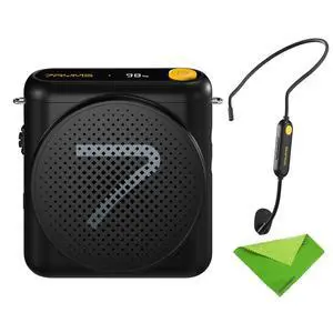 WA1 Portable Voice Amplifier for Teachers with Wireless Microphone,Mini Speaker for Classroom,Speech,Training Outdoor,Speaker Megaphone with Noise Canceling, 164ft Range, 23H Working-Black WA1 Portable Voice Amplifier for Teachers with Wireless Microphone,Mini Speaker for Classroom,Speech,Training Outdoor,Speaker Megaphone with Noise Canceling, 164ft Range, 23H Working-Black