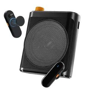 Voice Amplifier for Teachers with Wireless Magnetic Lavalier Microphone, Bluetooth Portable Rechargeable Speaker, 2 Mics for Classroom, Meetings, Speeches, Outdoor (Black) Voice Amplifier for Teachers with Wireless Magnetic Lavalier Microphone, Bluetooth Portable Rechargeable Speaker, 2 Mics for Classroom, Meetings, Speeches, Outdoor (Black)