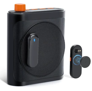 Voice Amplifier for Teachers with 2 Magnetic Lavalier Mics, Black | Bluetooth Portable Rechargeable Speaker for Classroom, Meetings, Tour Guide Speeches, Public Speaking, Coaches, PA System Voice Amplifier for Teachers with 2 Magnetic Lavalier Mics, Black | Bluetooth Portable Rechargeable Speaker for Classroom, Meetings, Tour Guide Speeches, Public Speaking, Coaches, PA System