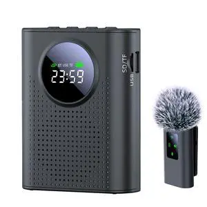 Bluetooth Voice Amplifier for Teachers W Magnetic Wireless Lapel Microphone, 15W Mini Megaphone for Classroom, Portable Speaker PA System for Speech, Elderly, Yoga, Tour Guide Bluetooth Voice Amplifier for Teachers W Magnetic Wireless Lapel Microphone, 15W Mini Megaphone for Classroom, Portable Speaker PA System for Speech, Elderly, Yoga, Tour Guide