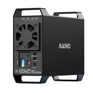 Dual Bay Raid Enclosure for 3.5" SATA HDD,2 Bay Hard Drive Enclosure with Cooling Fan,4 Raid Modes,USB3.0 HDD Bay for 44TB Capacity Expansion Dual Bay Raid Enclosure for 3.5" SATA HDD,2 Bay Hard Drive Enclosure with Cooling Fan,4 Raid Modes,USB3.0 HDD Bay for 44TB Capacity Expansion