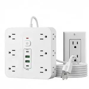 16-in-1 Surge Protector Power Strip with 12 AC Outlets, 4 USB Ports (2 USB-C & 2 USB-A) | 10A Overload Protection, Flat Plug Extension Cord for Home Office Gaming Travel (White, 6FT) 16-in-1 Surge Protector Power Strip with 12 AC Outlets, 4 USB Ports (2 USB-C & 2 USB-A) | 10A Overload Protection, Flat Plug Extension Cord for Home Office Gaming Travel (White, 6FT)