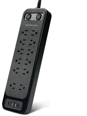 Surge Protector Power Strip, 12 AC Outlets & 4 USB Ports (2 USB-C), 6ft Heavy Duty Extension Cord, 900J Protection, Mountable, for Home Office Workshop - Black Surge Protector Power Strip, 12 AC Outlets & 4 USB Ports (2 USB-C), 6ft Heavy Duty Extension Cord, 900J Protection, Mountable, for Home Office Workshop - Black