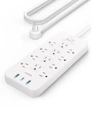 Power Strip with 2100J Surge Protector, Outlet Extender, 5ft Extension Cord with Multiple Outlets, 12 AC, 2 USB A,1 USB C Port for 20W, Home Office, Dorm Room Essentials, TUV Listed Power Strip with 2100J Surge Protector, Outlet Extender, 5ft Extension Cord with Multiple Outlets, 12 AC, 2 USB A,1 USB C Port for 20W, Home Office, Dorm Room Essentials, TUV Listed