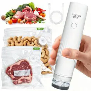Handheld Vacuum Sealer Machine with 30 Reusable Bags, Cordless Electric Food Preservation Pump for Meat and Sous Vide, USB Rechargeable Mini Sealing System for Kitchen Handheld Vacuum Sealer Machine with 30 Reusable Bags, Cordless Electric Food Preservation Pump for Meat and Sous Vide, USB Rechargeable Mini Sealing System for Kitchen