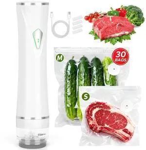 Vacuum Sealer for Food with 30 BPA-Free Bags, Auto Stop Vacuum Sealer for Food with 30 BPA-Free Bags, Auto Stop
