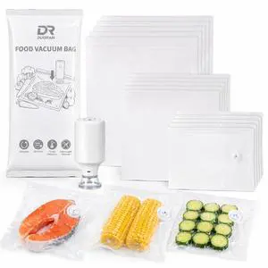 Compact Vacuum Sealer Bags for Food with Handheld Food Sealer Machine, 15 Reusable Food Storage Bags, Leakproof Air Valve Zipper Bags for Meat, Fish, Vegetables, Meal Prep and Freezer Storage Compact Vacuum Sealer Bags for Food with Handheld Food Sealer Machine, 15 Reusable Food Storage Bags, Leakproof Air Valve Zipper Bags for Meat, Fish, Vegetables, Meal Prep and Freezer Storage