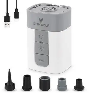 Air Pump for Inflatables with 10400 mAh Battery & Camping Light Air Pump for Inflatables with 10400 mAh Battery & Camping Light