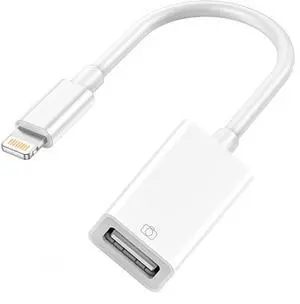 Lightning to USB Camera Adapter, USB 3.0 OTG Cable Adapter for iPhone 14 13 12 11 XS XR X SE 8 7 6 5 iPad/iPod to Connect Card Reader, U Disk, Keyboard, Mouse, Piano, USB Flash Drive Lightning to USB Camera Adapter, USB 3.0 OTG Cable Adapter for iPhone 14 13 12 11 XS XR X SE 8 7 6 5 iPad/iPod to Connect Card Reader, U Disk, Keyboard, Mouse, Piano, USB Flash Drive