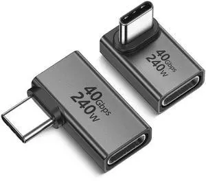90 Degree USB C Right Angle Adapter Combo 2 Pack, 240W 40Gbps Male to Female USB-C Adapter Extender Compatible with Thunderbolt 4/3 for Steam Deck, ROG Ally, MacBook, iPhone 16/15, Quest 3 90 Degree USB C Right Angle Adapter Combo 2 Pack, 240W 40Gbps Male to Female USB-C Adapter Extender Compatible with Thunderbolt 4/3 for Steam Deck, ROG Ally, MacBook, iPhone 16/15, Quest 3