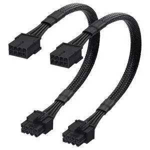 (2 Pack) 8 Pin PCIe Cable, PCIe 8 Pin Female to 8 Pin(6+2) Male GPU Power Extention Sleeved Adapter Cable 9-inch(23cm) (2 Pack) 8 Pin PCIe Cable, PCIe 8 Pin Female to 8 Pin(6+2) Male GPU Power Extention Sleeved Adapter Cable 9-inch(23cm)