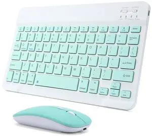 Rechargeable Bluetooth Keyboard and Mouse Combo for iPad, Ultra-Slim Portable Wireless Mouse Keyboard for iPad Pro Air Mini iPhone Samsung Tablet Cell Phone Android, iPadOS/iOS 13 and Above (Green) Rechargeable Bluetooth Keyboard and Mouse Combo for iPad, Ultra-Slim Portable Wireless Mouse Keyboard for iPad Pro Air Mini iPhone Samsung Tablet Cell Phone Android, iPadOS/iOS 13 and Above (Green)