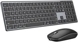 Bluetooth Keyboard and Mouse Combo for Mac, Rechargeable Wireless Keyboard Mouse, Multi-Device Connection, Quiet Keys, Metal Frame, for Travel & Desk, Compatible with MacBook Pro/Air, iPad, iPhone Bluetooth Keyboard and Mouse Combo for Mac, Rechargeable Wireless Keyboard Mouse, Multi-Device Connection, Quiet Keys, Metal Frame, for Travel & Desk, Compatible with MacBook Pro/Air, iPad, iPhone