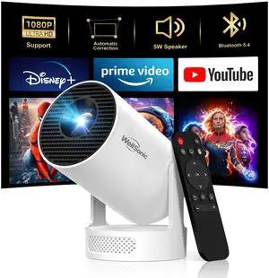 Mini Projector with Wifi and Bluetooth, 1080P Portable Projector with 5W Speaker, Auto Vertical Keystone&180 Rotatable, 200Ansi Moive Proyector for Outdoor Bedroom Mini Projector with Wifi and Bluetooth, 1080P Portable Projector with 5W Speaker, Auto Vertical Keystone&180 Rotatable, 200Ansi Moive Proyector for Outdoor Bedroom