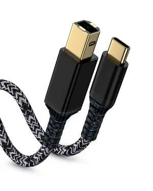 USB C Printer Cable 6Feet, USB Type B 2.0 to Type C Scanner Printer Cord USB C Printer Cable 6Feet, USB Type B 2.0 to Type C Scanner Printer Cord